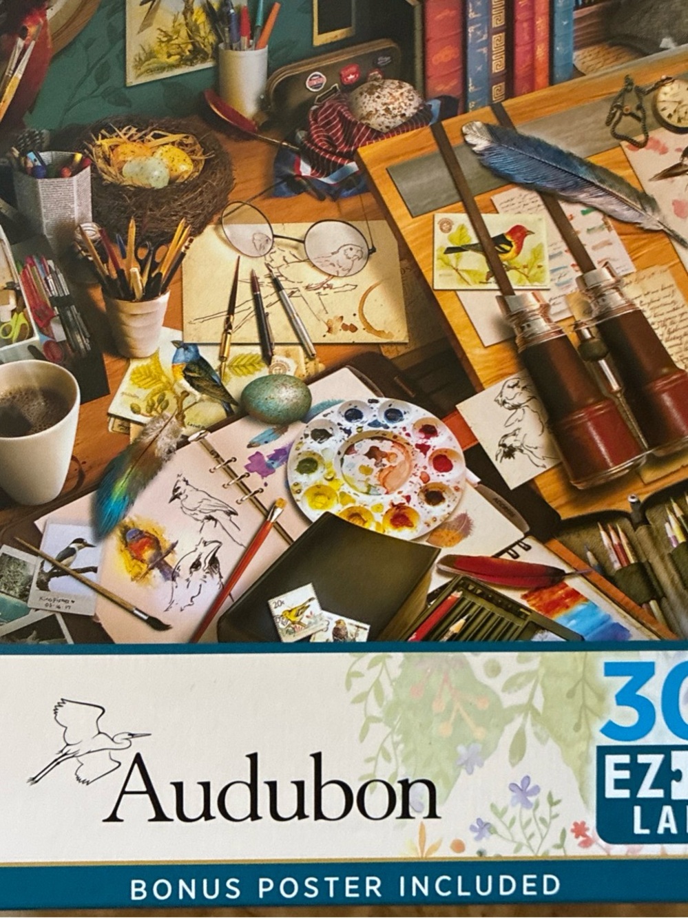 300-Piece EZ-Grip Large Puzzle AUDUBON CREATIVE BIRDING Preowned EUC 24” x 18”